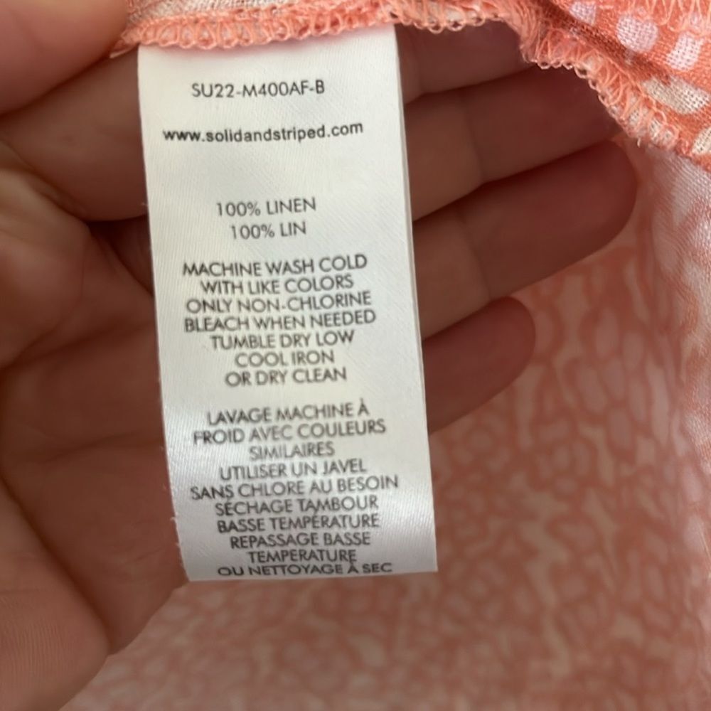 SOLID & STRIPED The Cabana Shirt, Abstract Floral Pink, Size M - Picture 7 of 9